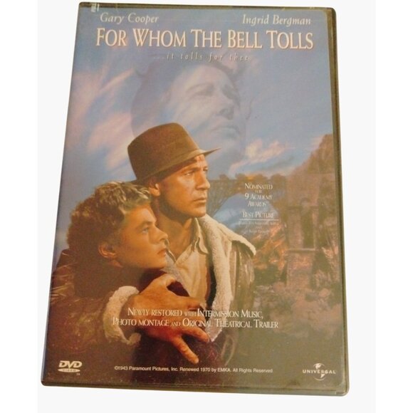 For Whom The Bell Tolls DVD Gary Cooper Ingrid Bergman Universal 1943 - Picture 1 of 6